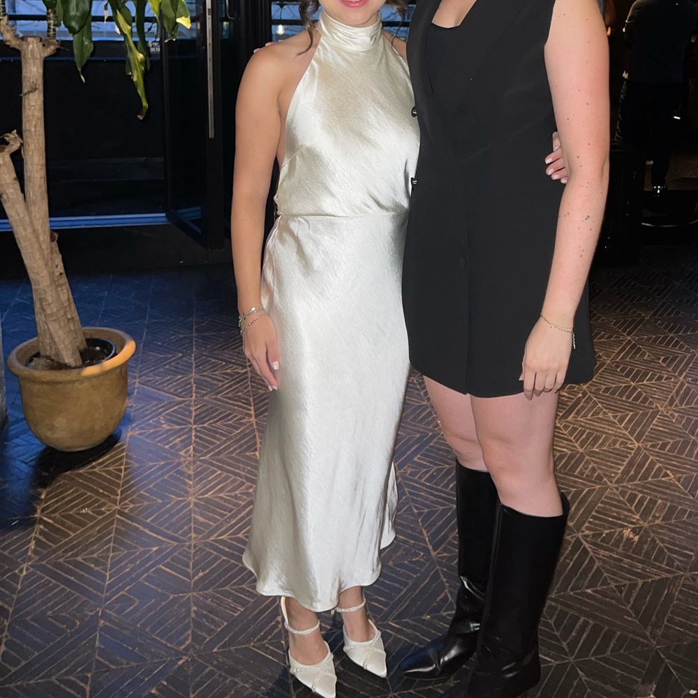 Gorgeous open back pearl dress